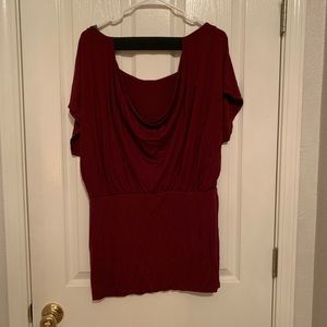 Maroon Cowl Backed Dress